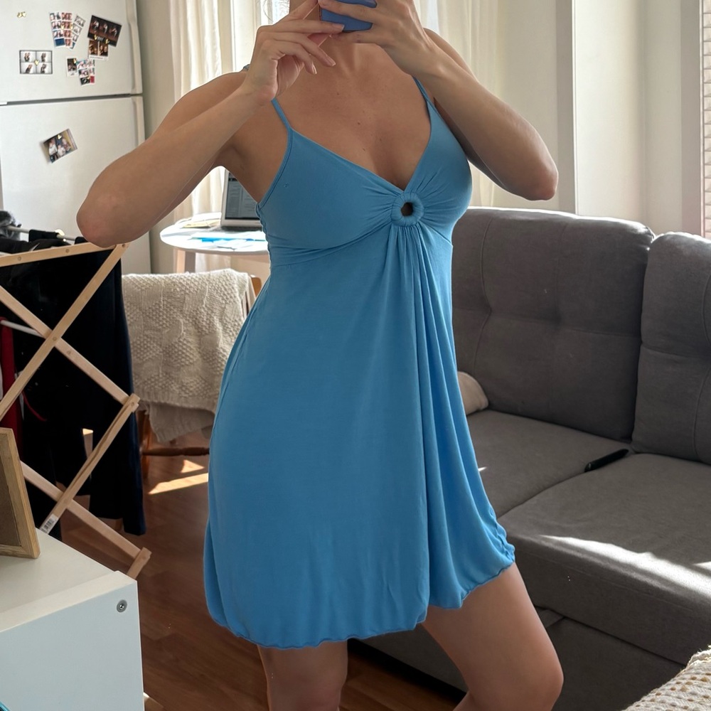 Blue Spaghetti Strap Dress